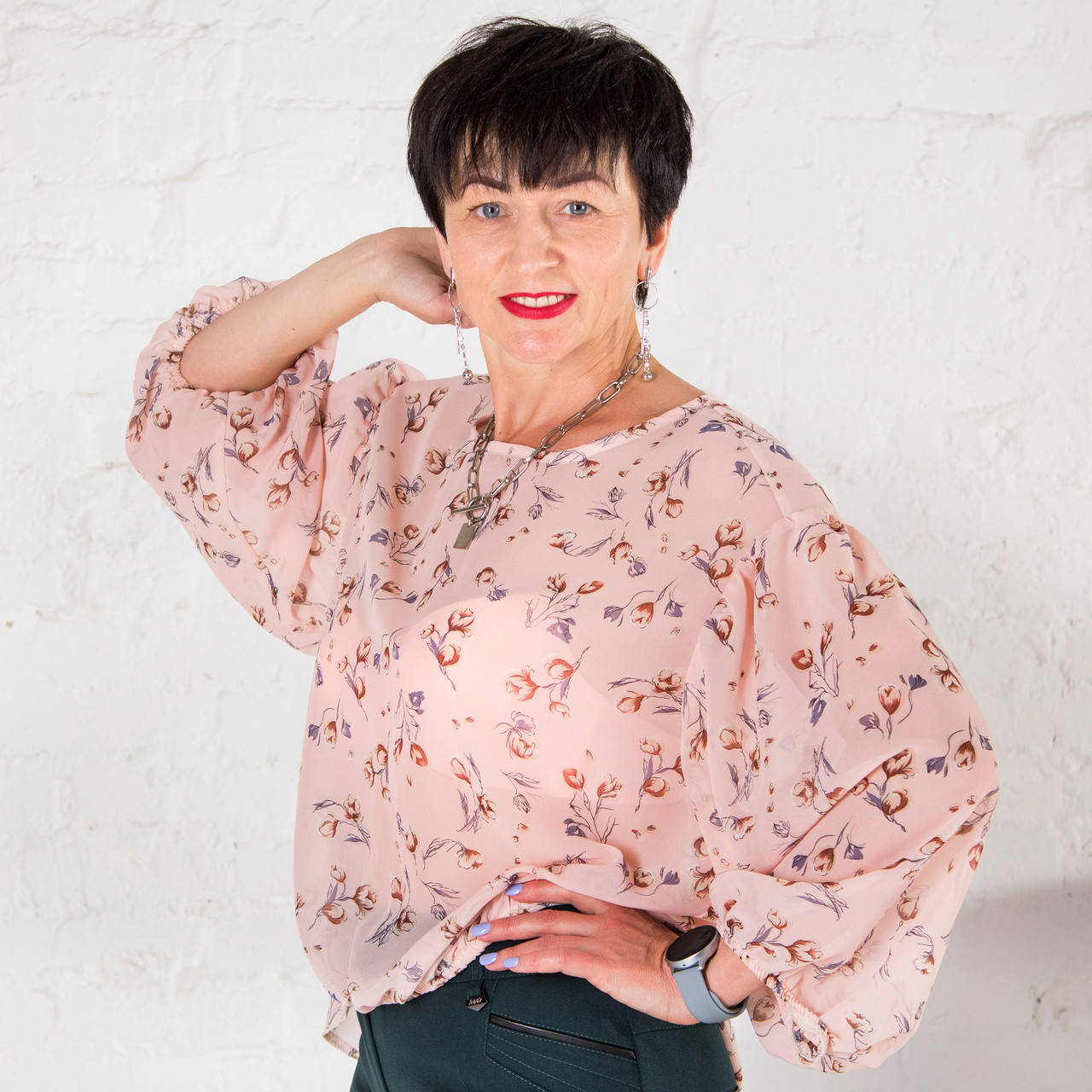 

Женская Шифоновая Блуза Саманта беж, Розовый