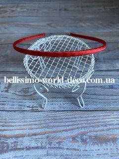 

Обруч металлический с атласной лентой, Красный, 0,5см