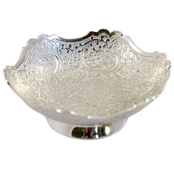 

Серебристая пиала Металлик из латуни (диаметр 11 см) - конфетницы и пиалы, Серебристый