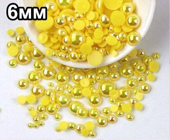 

(20грамм340 шт) Полубусины 6мм полужемчуг желтый (сп7нг-8701), Красный