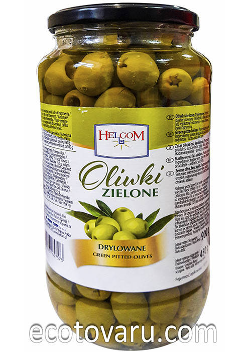 

Вкусные оливки зеленые без косточек Helcom, 900г, в стеклянной банке