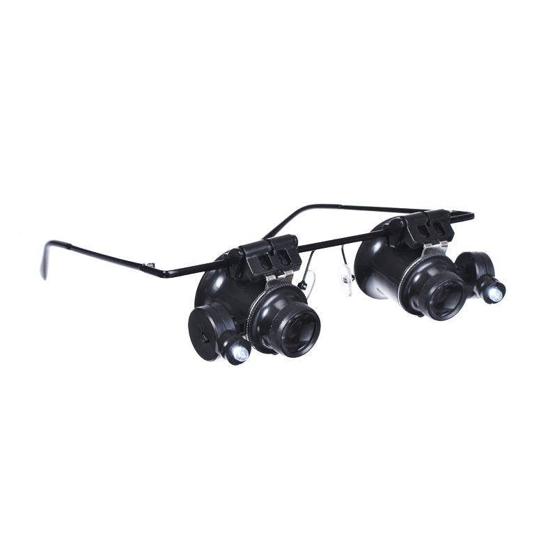 

Лупа-очки бинокулярная NO.9892A-II c Led подсветкой, 20Х, Черный