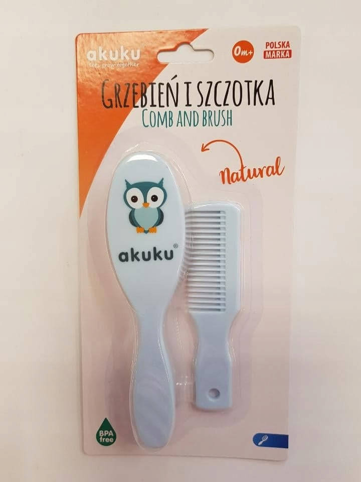 

Щетка с натуральным ворсом и расческа Akuku