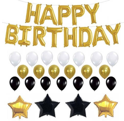 

Набор шаров на день рождения, "HAPPY BIRTHDAY" 01