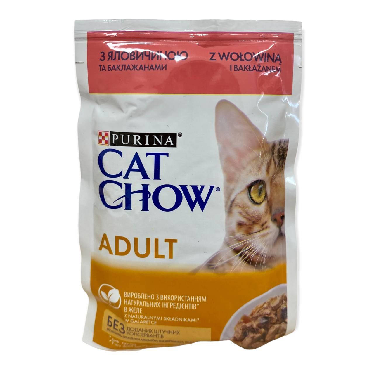 

Влажный корм для взрослых кошек Purina Cat Chow Adult с говядиной и баклажанами 85 г
