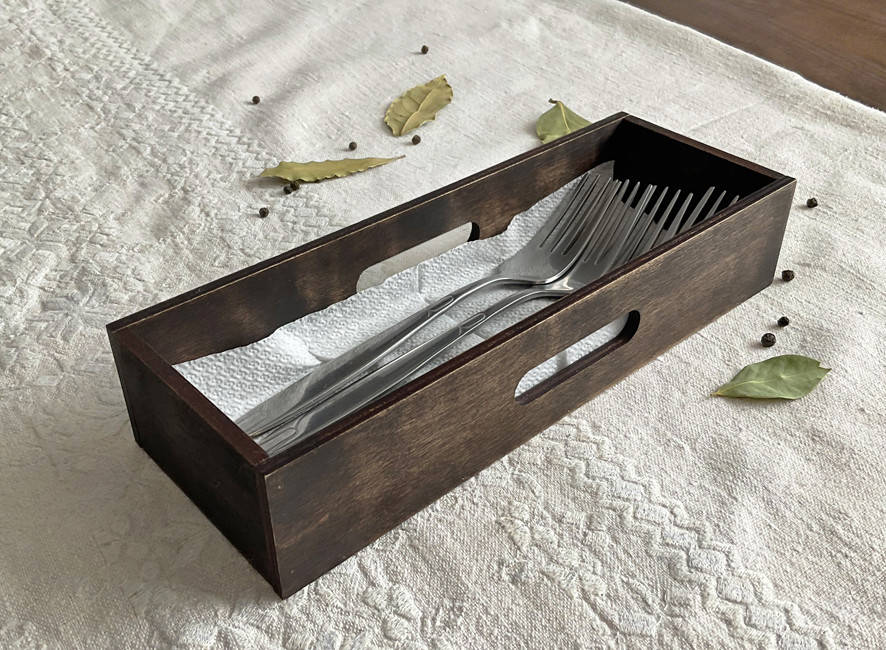 

Подставка для столовых приборов (Цвет КОРИЧНЕВЫЙ кофе) | Era Creative Wood