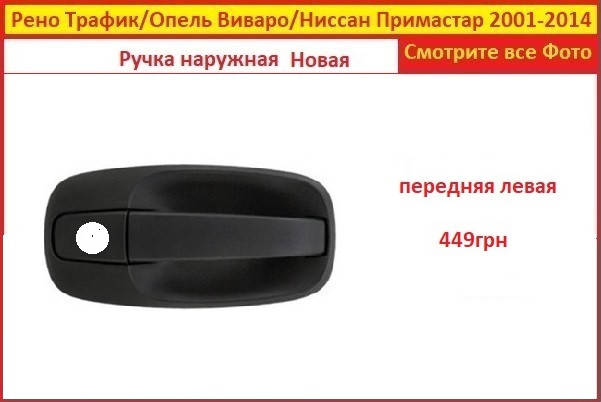 

Ручка двери Opel Vivaro 2001-2014 передняя левая Опель Виваро Новая