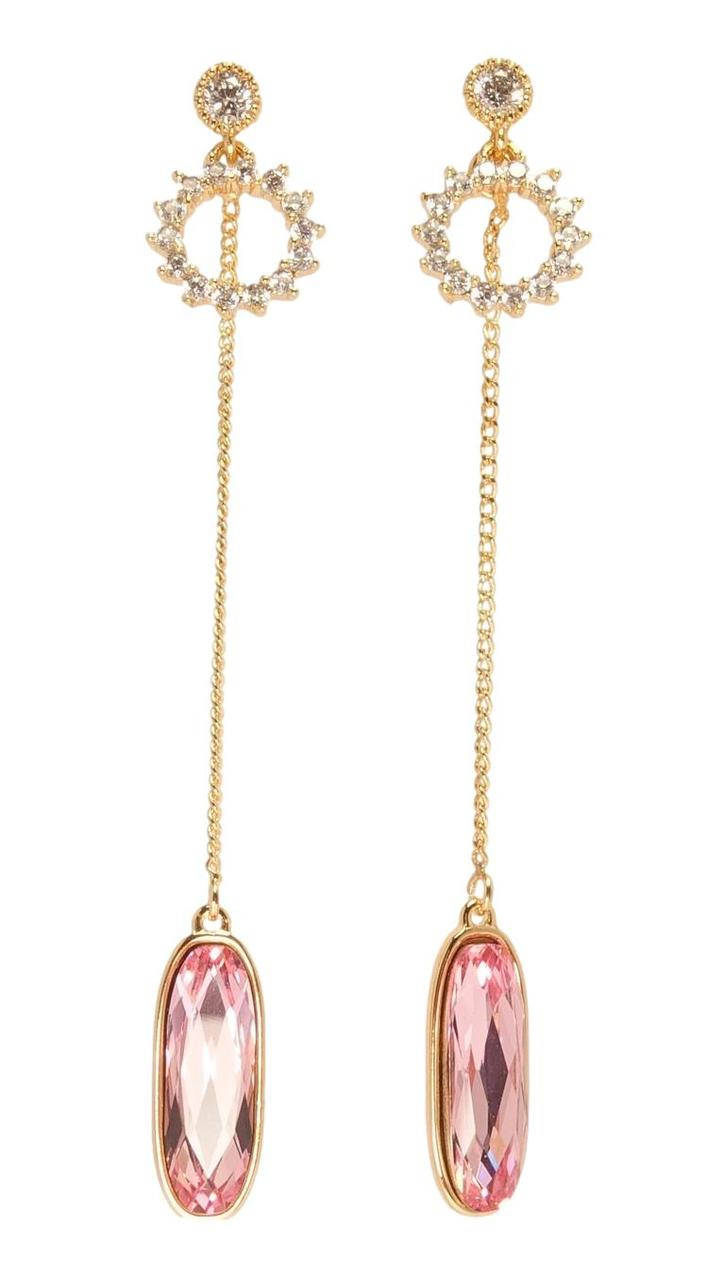 

Серьги Xuping Позолота 18K с кристаллами Swarovski гвоздики "Розовый овальный кристалл на цепочке"