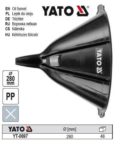 

Лейка гибкая YATO Польша Ø=280 мм YT-0697