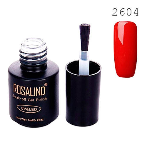 

Гель-лак для ногтей маникюра 7мл Rosalind, шеллак, 2604 красный