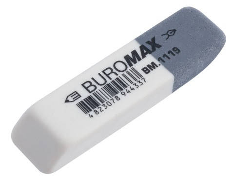 

Ластик BUROMAX. прямоугольный, бело-серый (55x14x8mm)(60шт/уп)