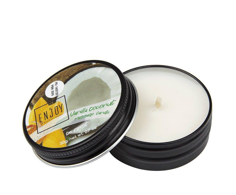 

Массажная свеча для маникюра массажа рук и ног соевая натуральная Enjoy Vanilla Coconut, ваниль-кокос, 30 г