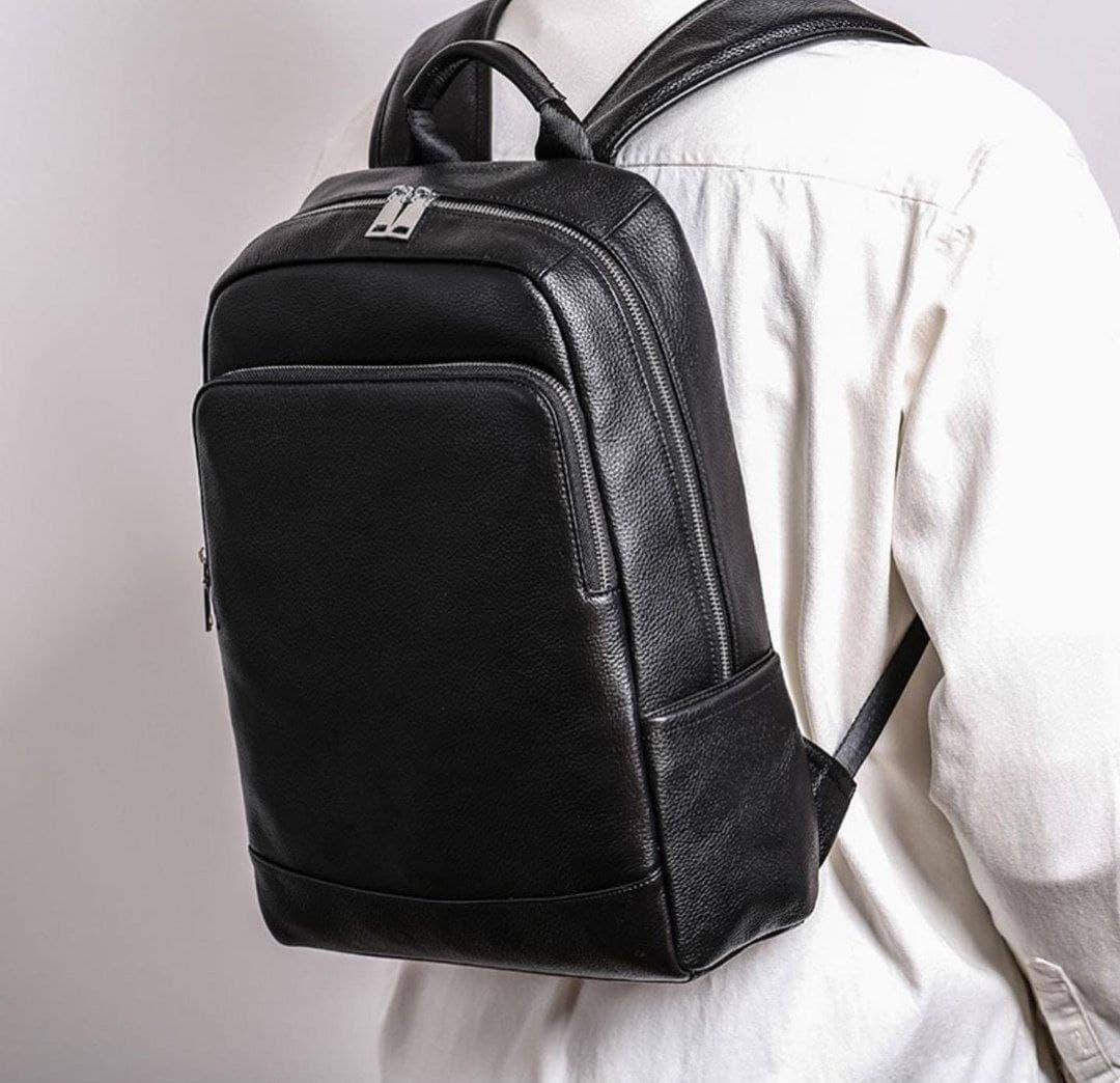 

Мужской кожаный рюкзак из натуральной кожи Черный Tiding Bag Мужские рюкзаки из кожи