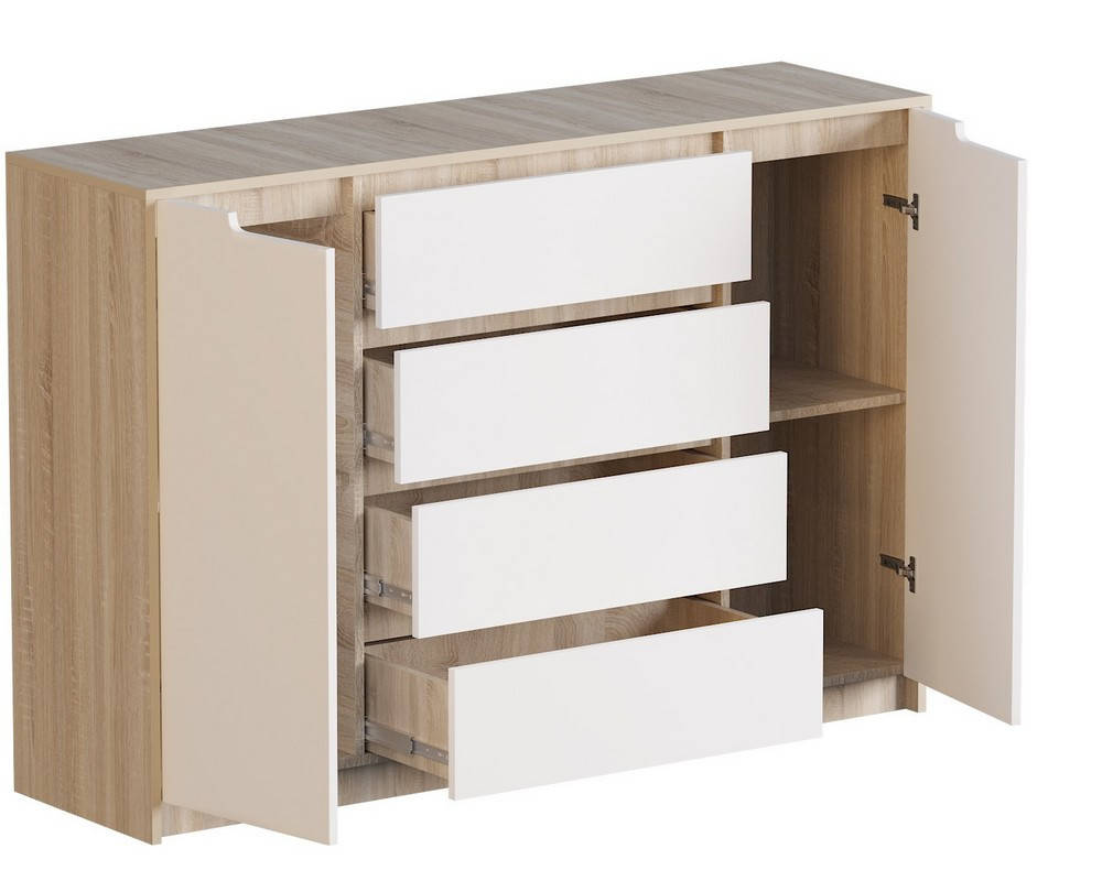 

Большой комод для дома Микс-3 (телескопы) дуб сонома + белый