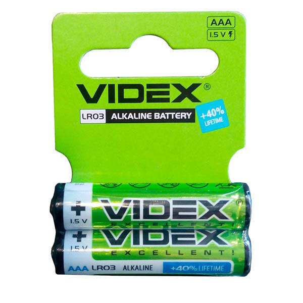 

Батарейка Videx алкалиновая LR3 AAA,минипальчиковая(2/60/720шт)блистер