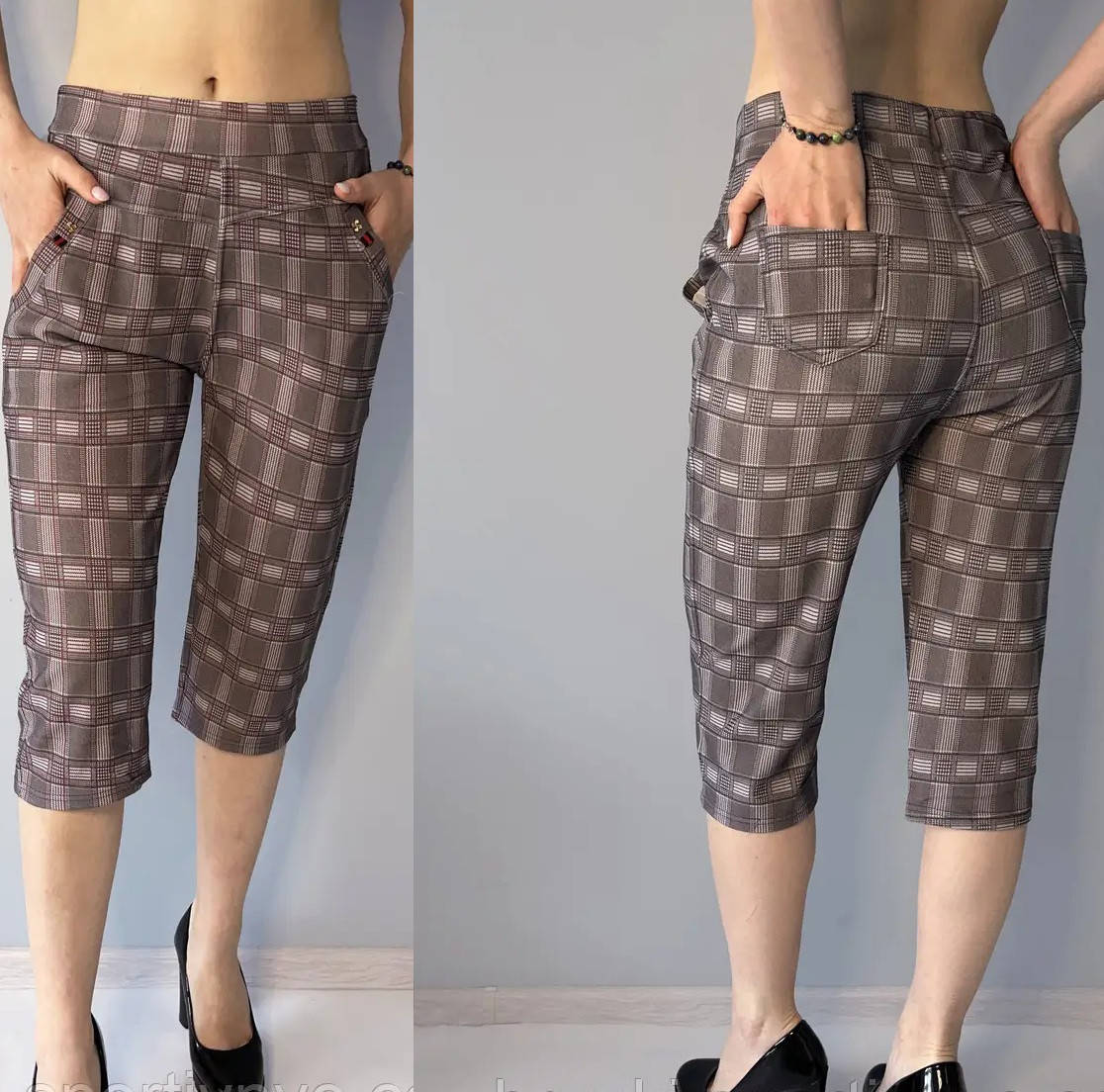 

Бриджи/капри женские в клетку в больших размерах 3XL\4XL, 5XL\6XL Польша