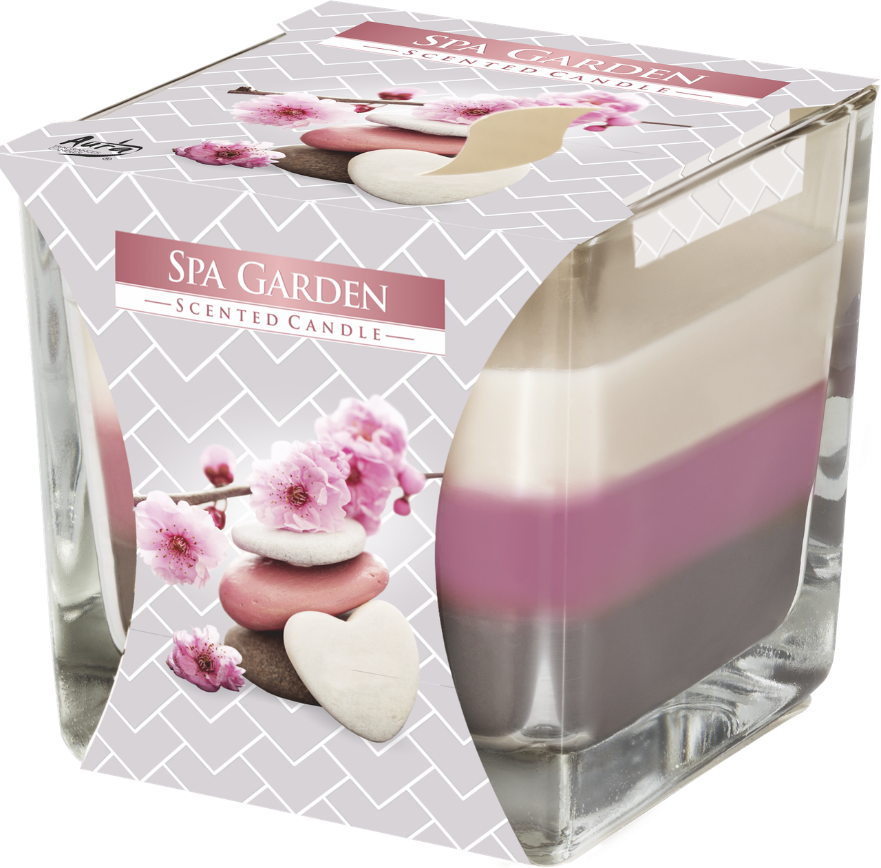 

Ароматическая трехцветная свеча в стекле snk80-254 BISPOL "Спа в саду"