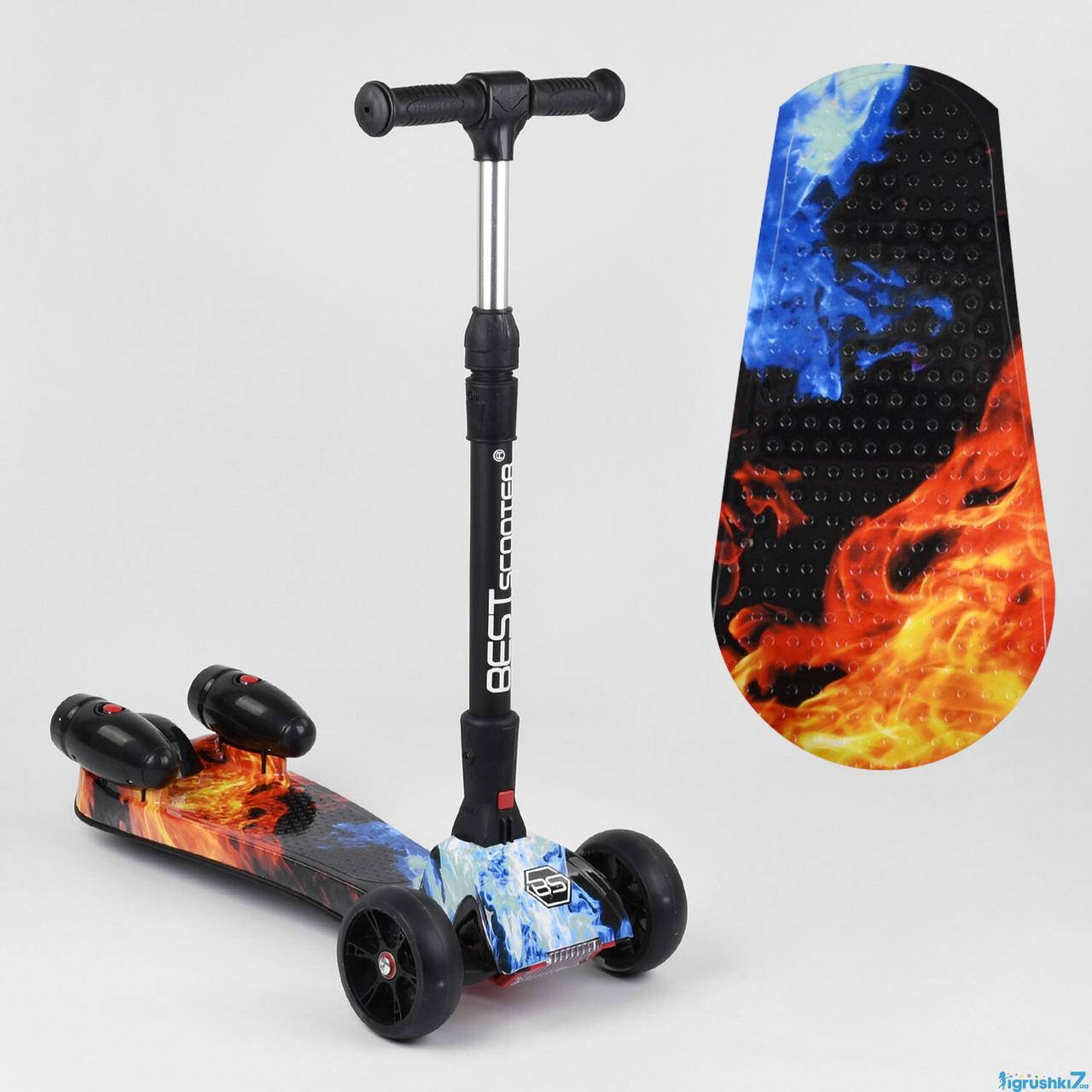 

Самокат "Best Scooter" MAXI" с парогенератором МУЗЫКА, ДЫМ,ТУРБИНЫ,пластмассовый, колеса PU,складной алюм.руль
