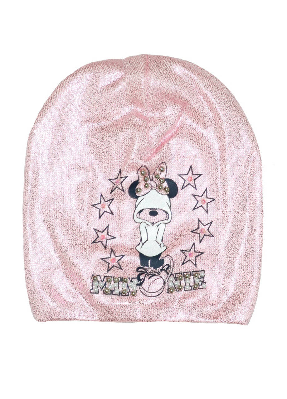 

Шапка девочкам детская весенняя Минни Маус, Розовый
