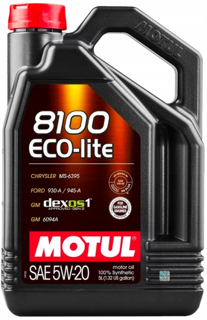 

Оригинальное моторное масло Motul 8100 Eco-lite 5W-20, 5 л. 109104