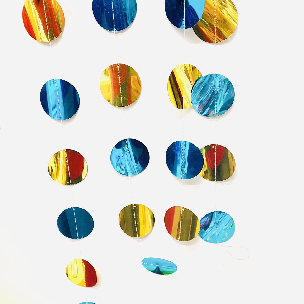 

Гирлянда из пайеток бирюзово-золотая 2 метра