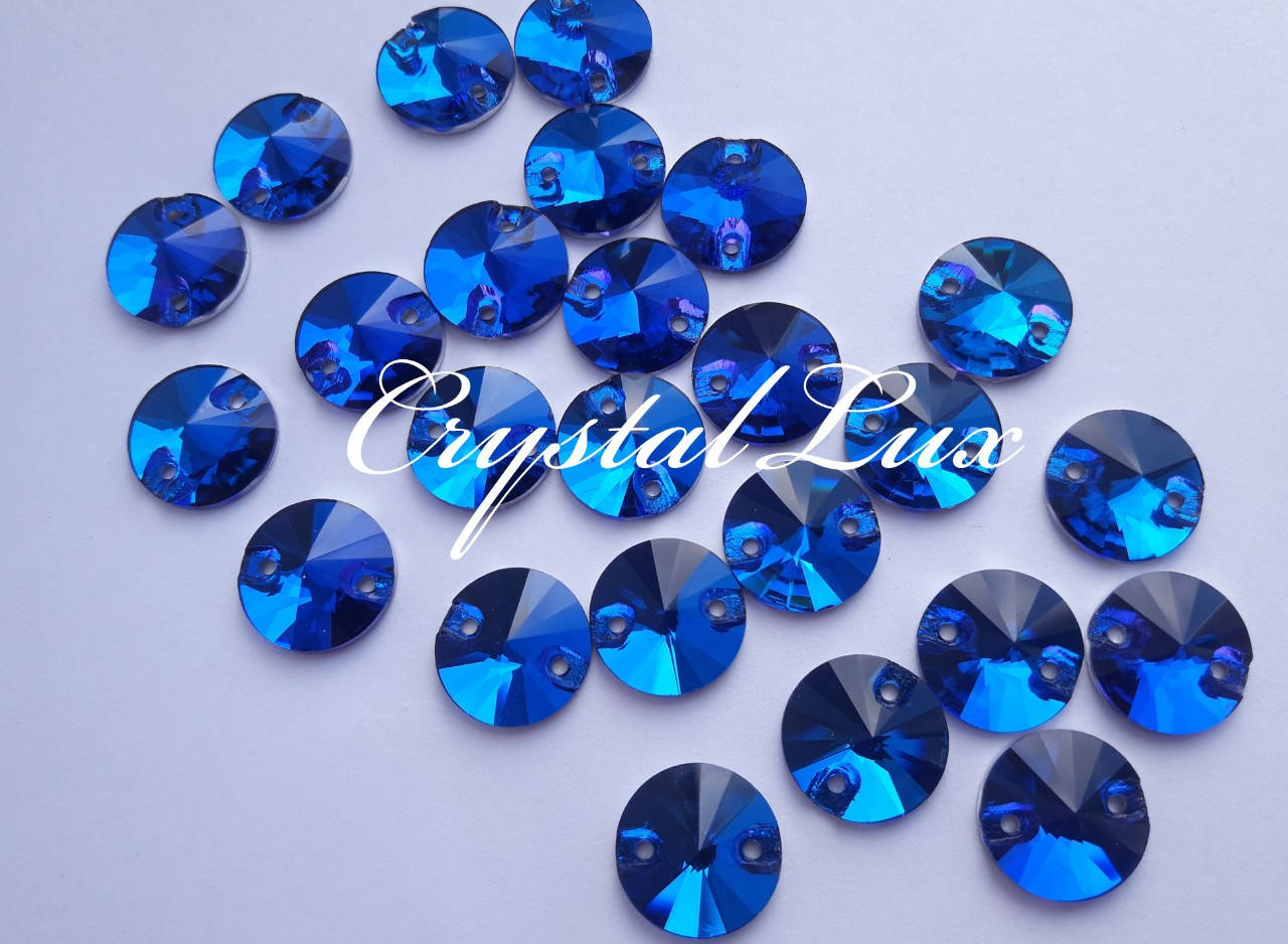 

Стразы пришивные Lux Круги 14мм. Capri Blue