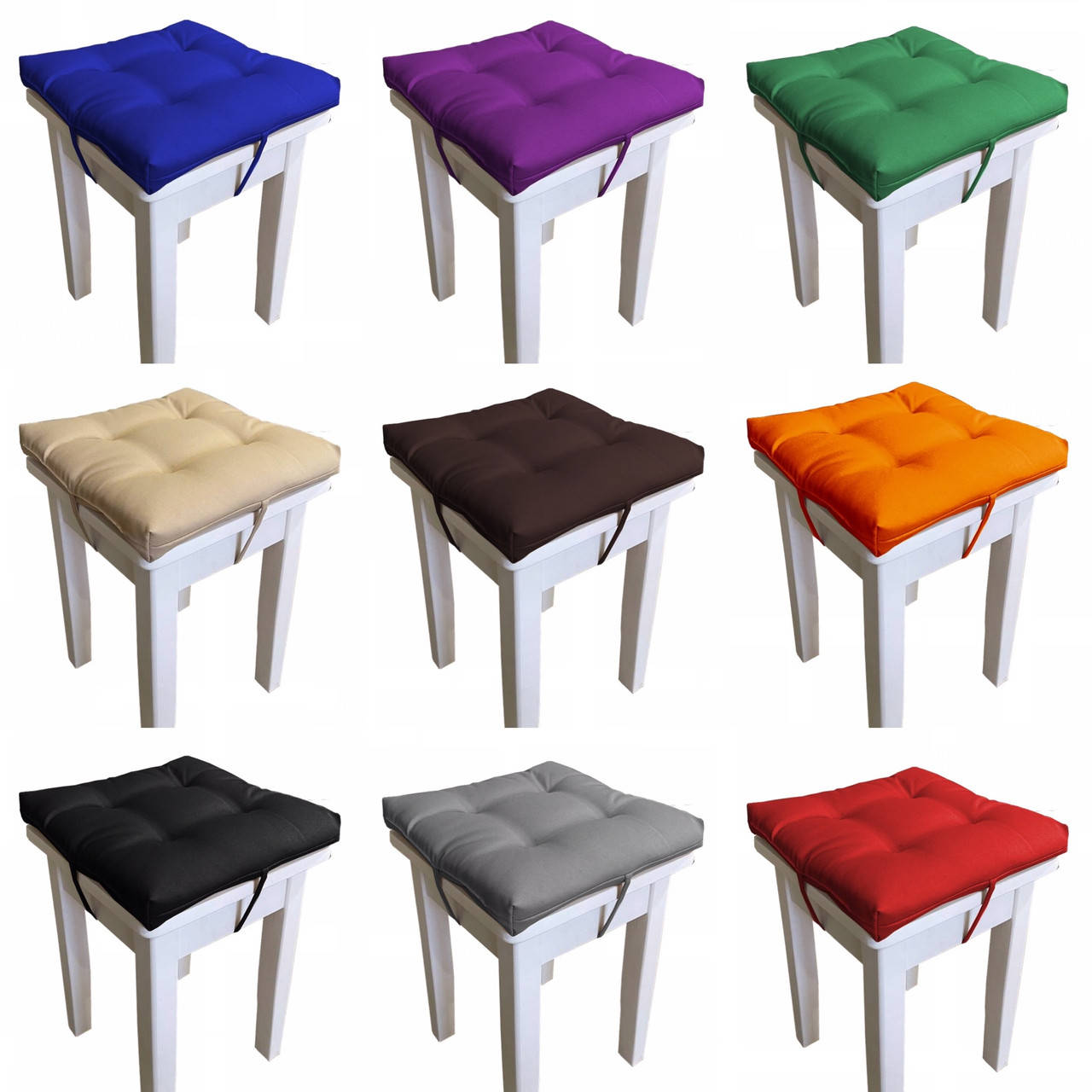 

Подушка на стул табурет Color 35x35x5 см с завязками Электрик