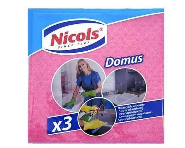 

Тряпка кухонная прорезинена (целлюлозная) "Domus" 3шт/уп