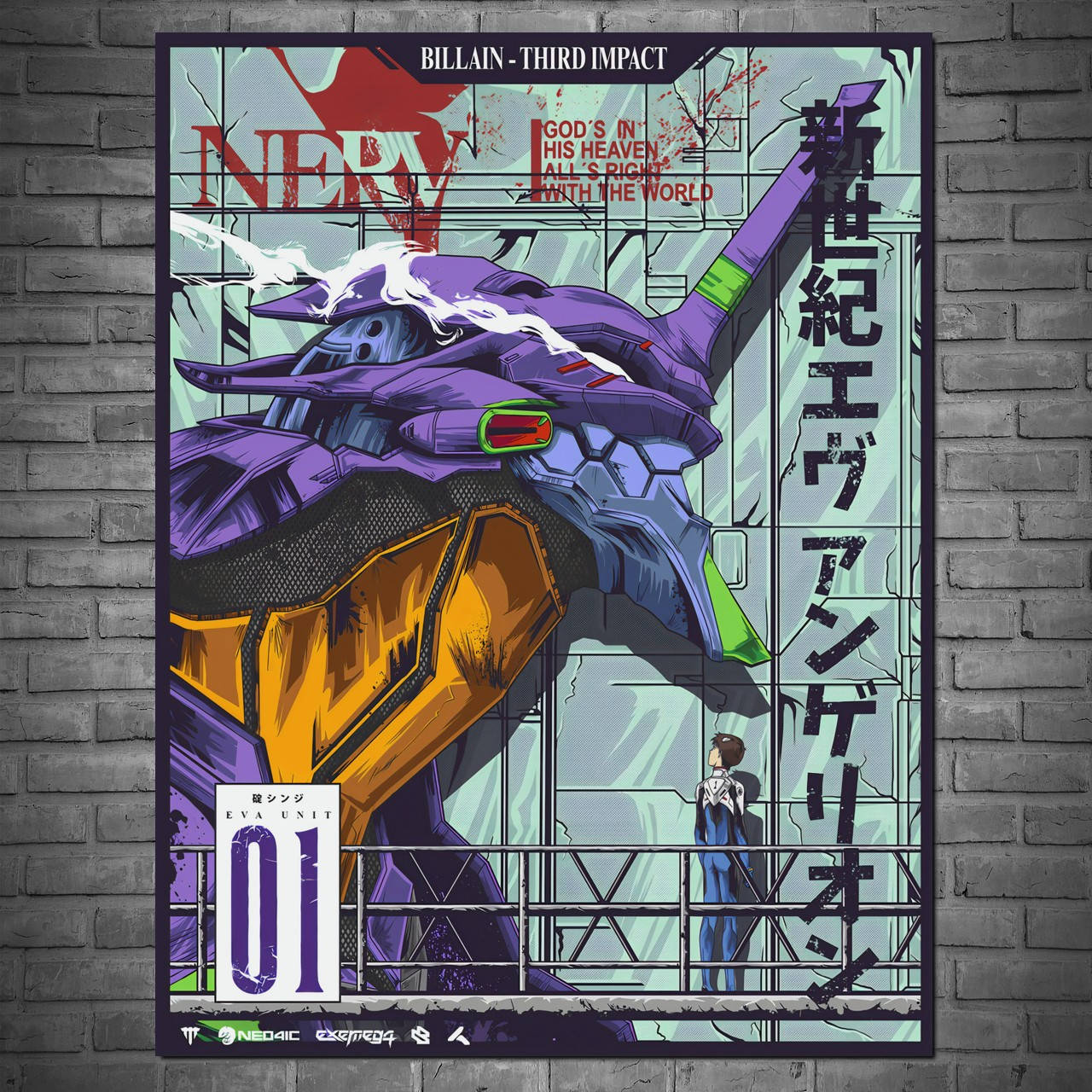 

Плакат "Евангелион, Neon Genesis Evangelion, EVA Unit 01" (артикул 5033) 60, Матовая, 45