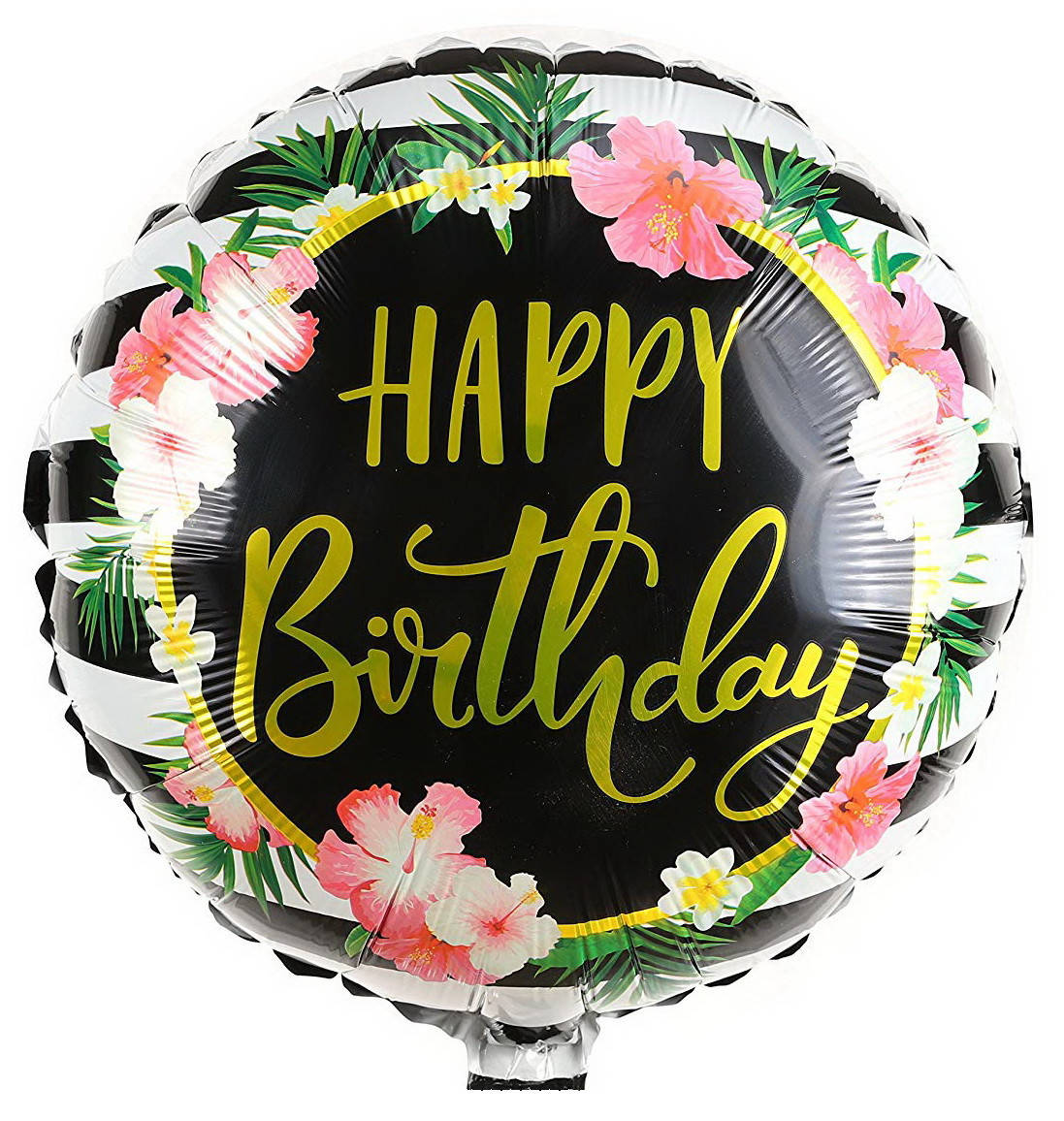 

ШАРЫ ФОЛЬГИРОВАННЫЕ КРУГЛЫЕ "Happy Birthday" Цветы. ДИАМЕТР:18"(45 СМ), Разные цвета