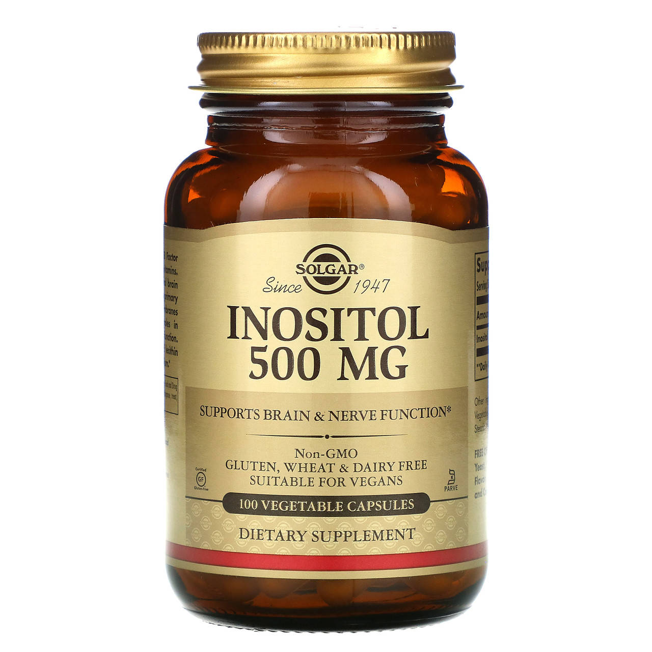 

Инозитол, Inositol, Solgar, 500 мг, 100 капсул (SOL-01450)