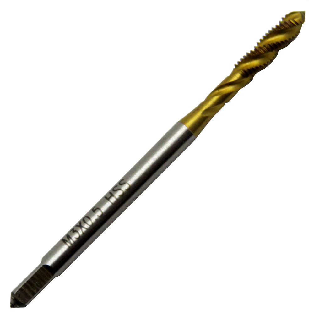 

Метчик машинный М3х0,5 DIN 371 HSS TiN форма С с винтовой канавкой (SV)