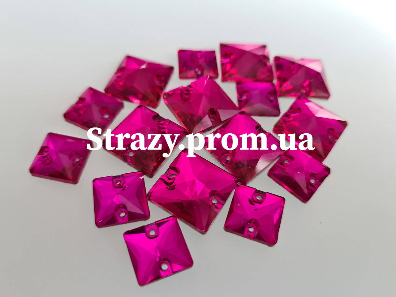 

Стразы пришивные Квадрат 12мм. Super Pink Эконом