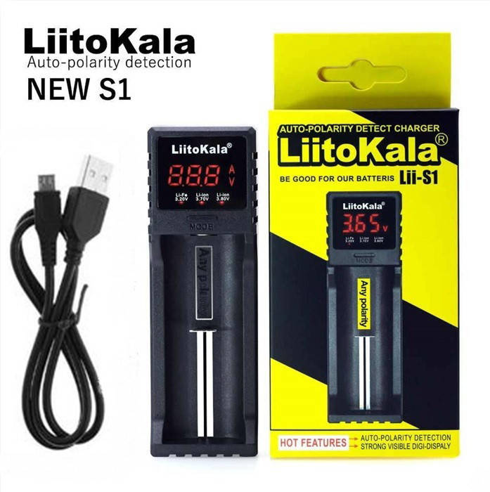 

Зарядное устройство Liitokala Lii-S1, 1 канал, Ni-Mh/Li-ion/LiFePo4, USB, LCD, Box