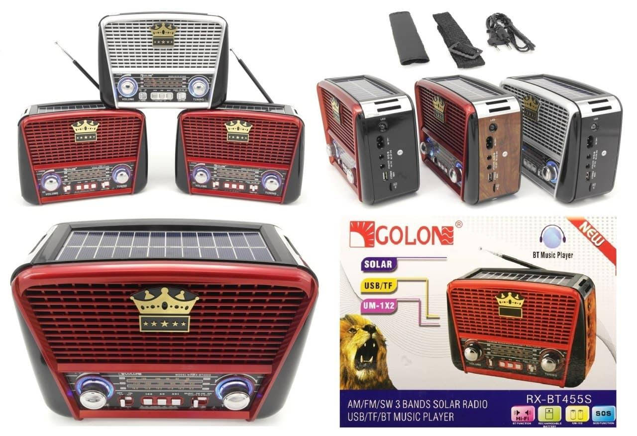 

Радиоприемник Solar Charge GOLON RX-BT455S (AM / FM / SW / USB / TF / )