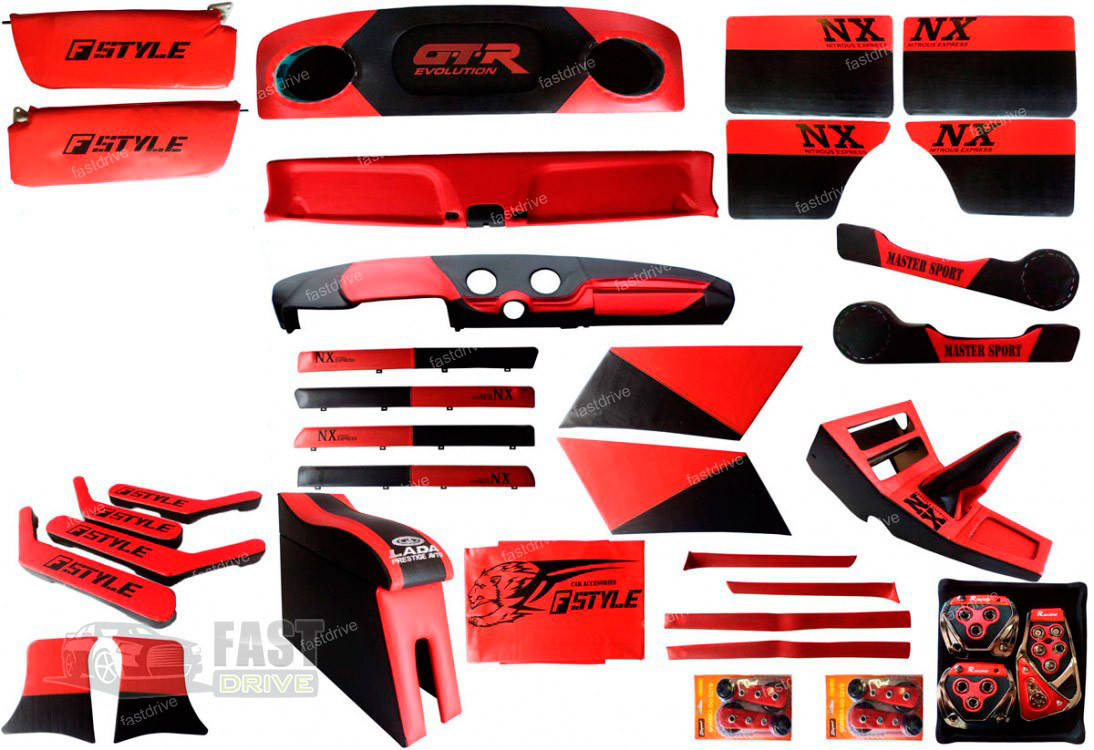 

Полный тюнинг для салона ВАЗ 2101 - 2107 красный Люкс