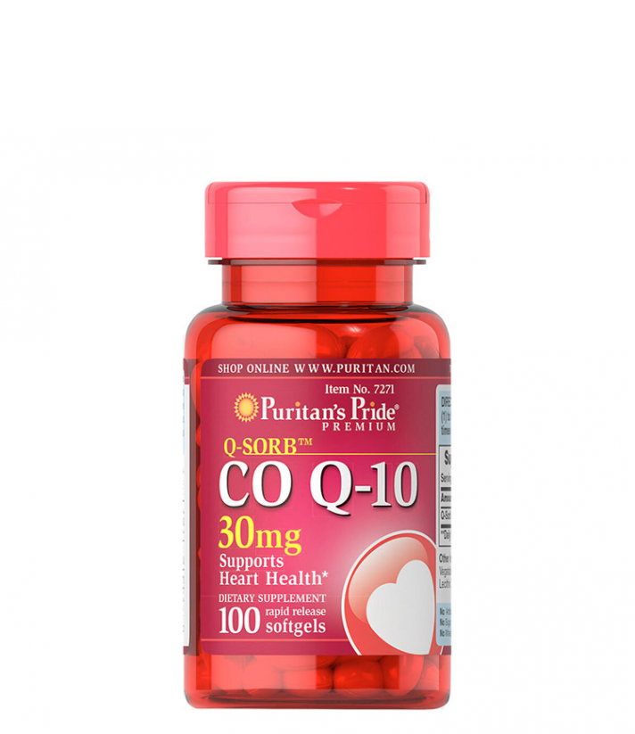 

Коэнзим Q-10, Q-SORB Co Q-10, Puritan's Pride, 30 мг, 100 капсул (PTP-00008)