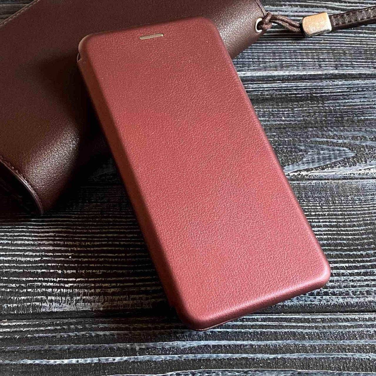 

Кожаный чехол (книжка) для Xiaomi Redmi 9C / 9C NFC, Бордовый