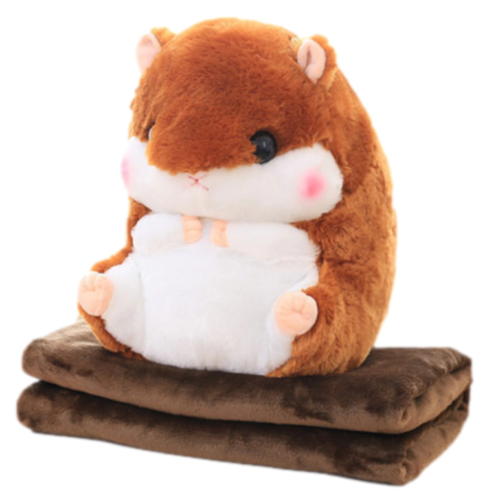 

Игрушка-подушка Хомяк с пледом 3 в 1 размеры 80 x 90 см Коричневый / Плед игрушка