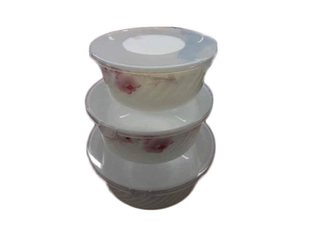 

Набор салатников с крышкой Орхидея 3 шт "Lumines", Белый