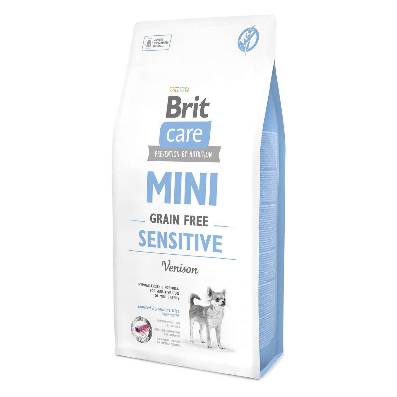 

Brit Care Mini Grain Free Sensitive беззерновой корм на основе оленины для собак миниатюрных пород - 2 кг