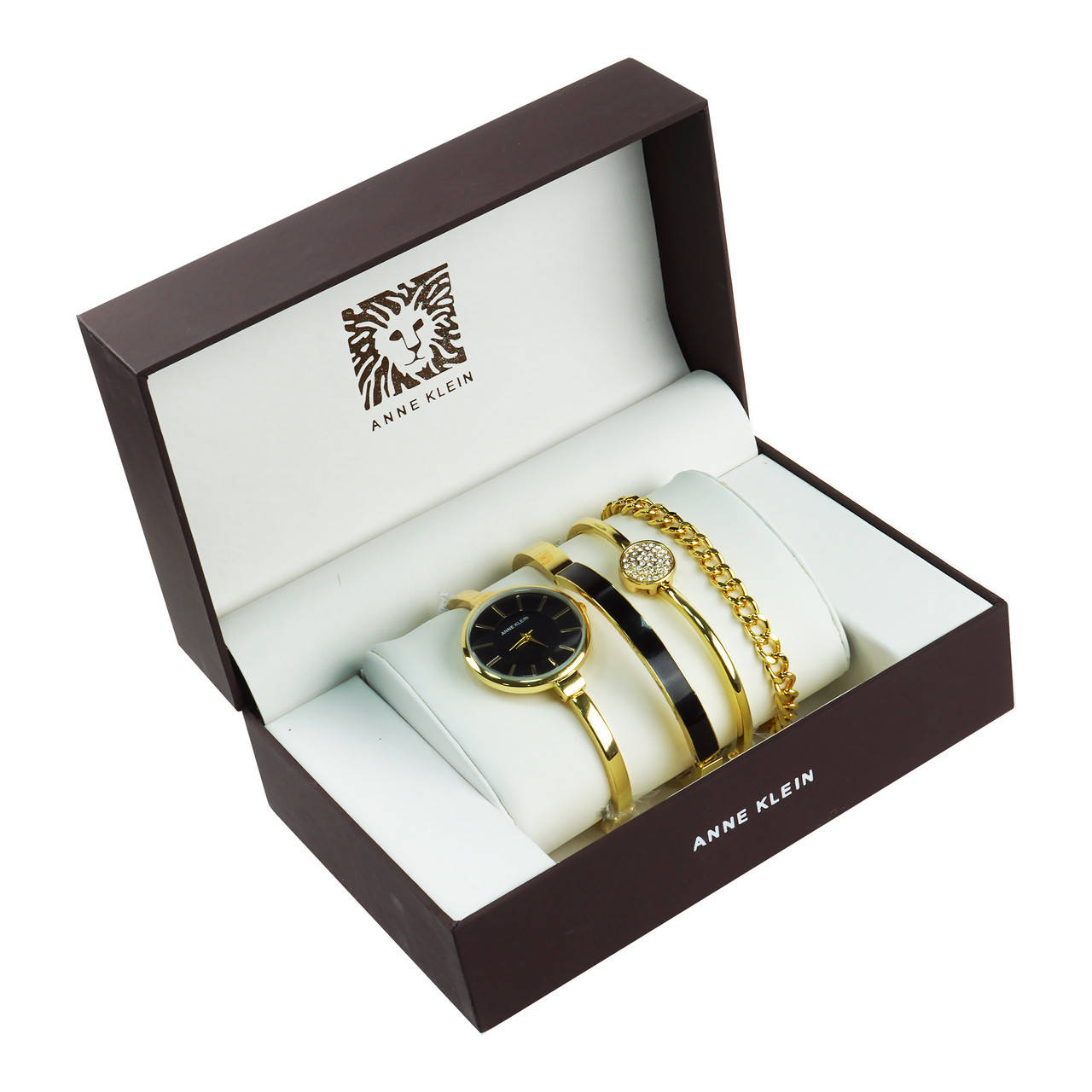 

Женские часы Anne Klein, цвет золото, Черный циферблат (Арт. 5326)