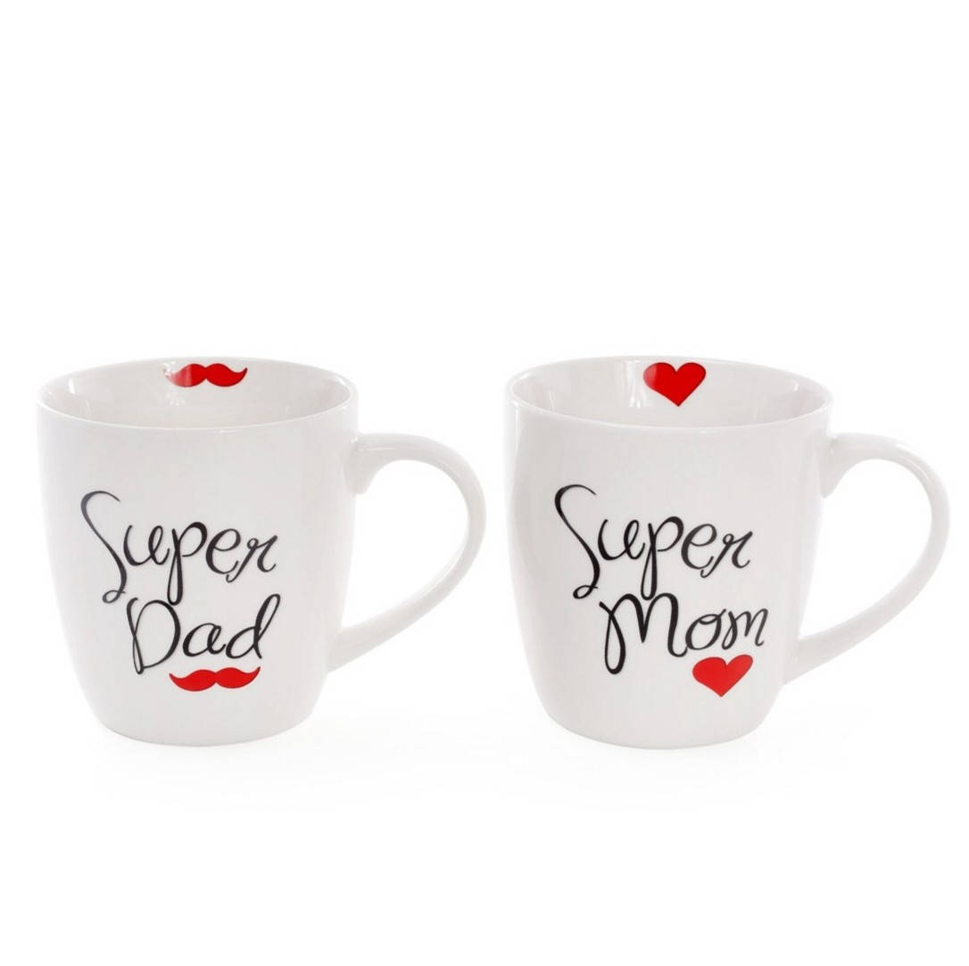 

Кружка 520мл. Super Dad/Super Mom, Белый