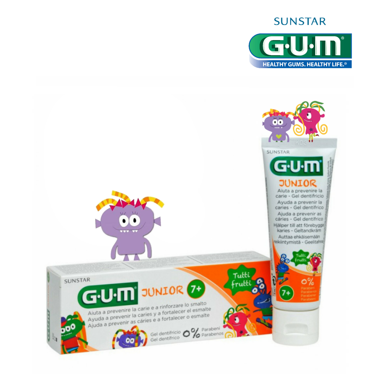 

Зубная паста-гель GUM JUNIOR TUTTI FRUTTI (7+), 50 мл