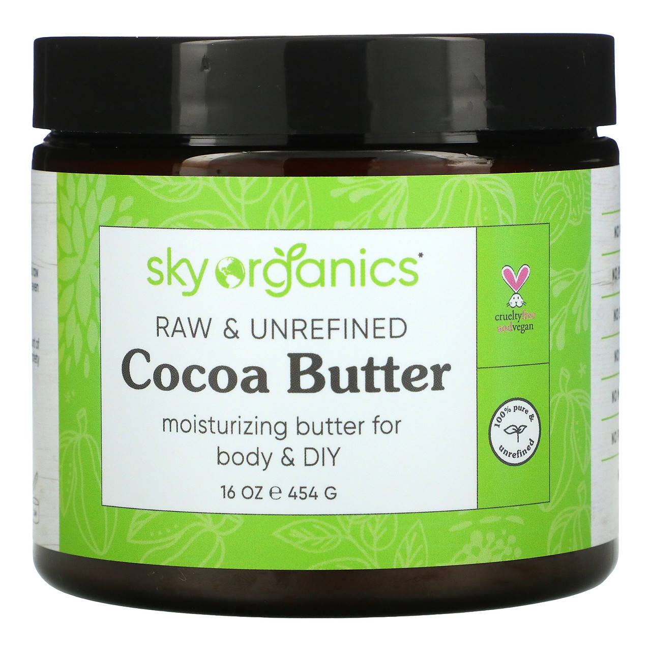 

Sky Organics, необработанное и нерафинированное масло какао, 454 г, (16 унций)
