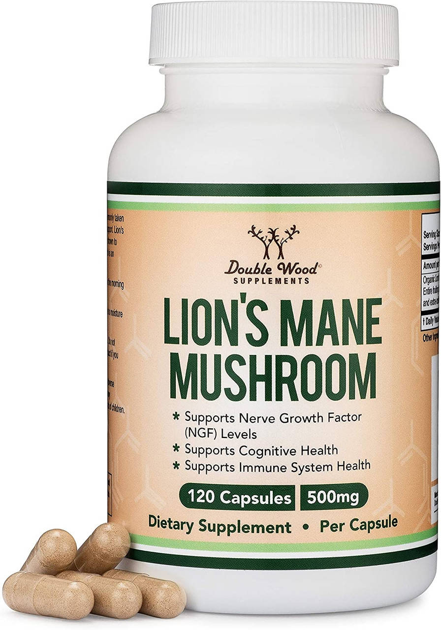 

Double Wood lion's Mane Mushroom / Їжовик гребінчастий 500 mg. 120 капсул