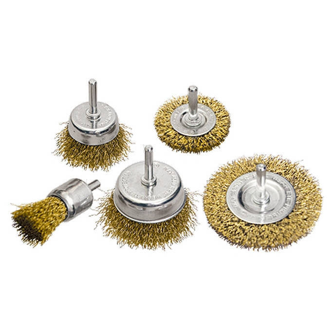 

Набор щеток для дрели, 5 шт., 2 плоские, 50-75 мм + 3 "чашки", 25-50-75 мм, со шпильками MATRIX 744929
