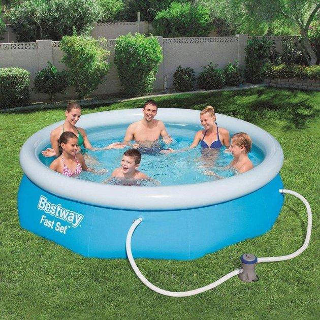 

Надувной бассейн BestWay Fast Set 305x76 + фильтр, Синий