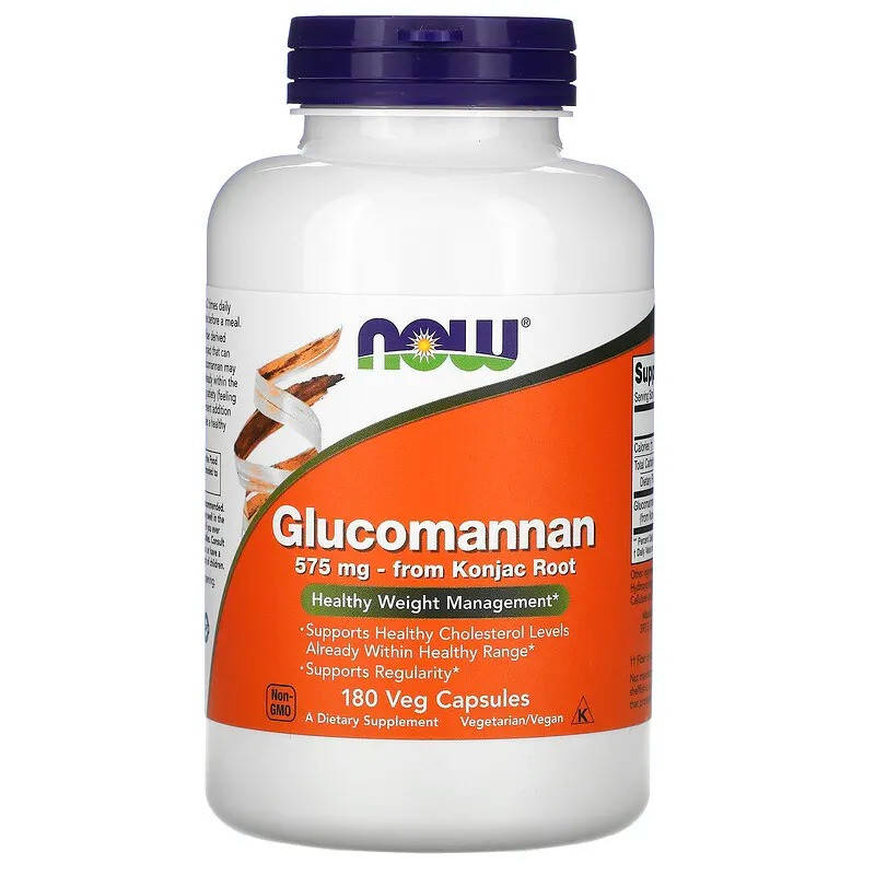 

Глюкоманнан NOW Foods "Glucomannan" для контроля веса, 575 мг (180 капсул)