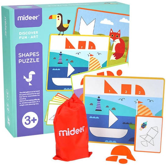 

Дерев'яна мозаїка "Геоформи" Mideer, Разные цвета